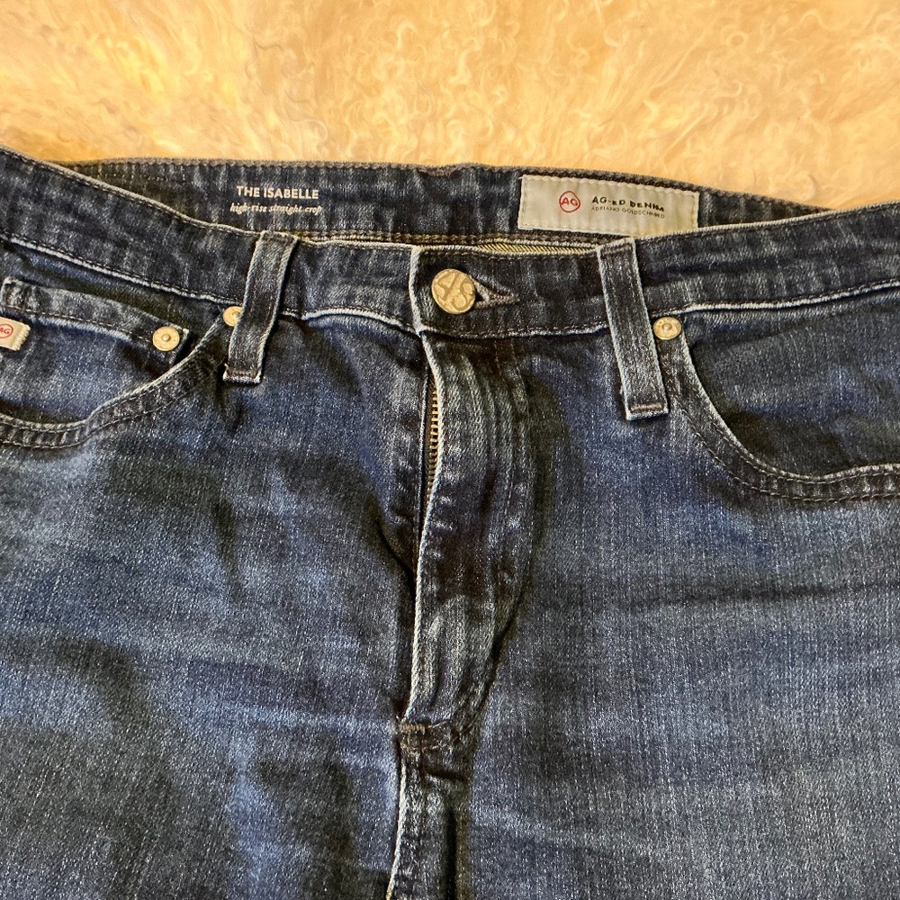 *SOLD*Ag Adriano Goldschmied Isabelle High-Rise Straight Denim Crop GUC size 27R